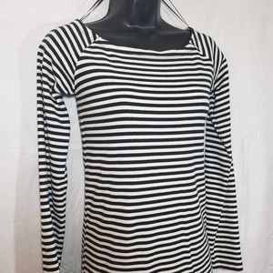Bongo stripes off shoulder long sleve dress size L